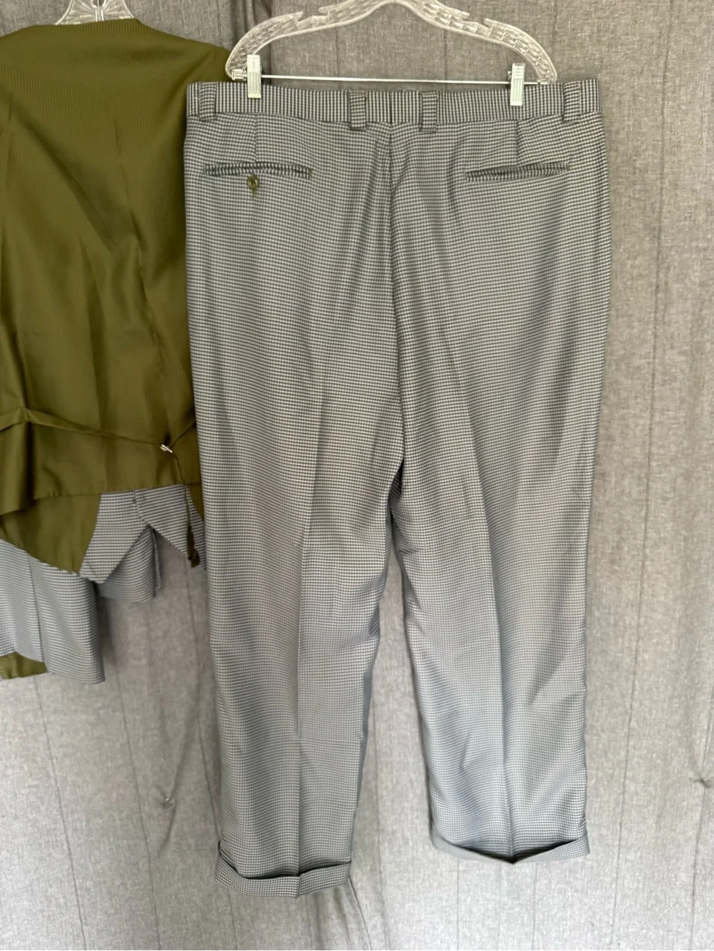 EJ Samuel Italy Wool Suit Mens 48R Super 150s Houndstooth 3 Piece Pants W42x32 - Picture 9 of 13